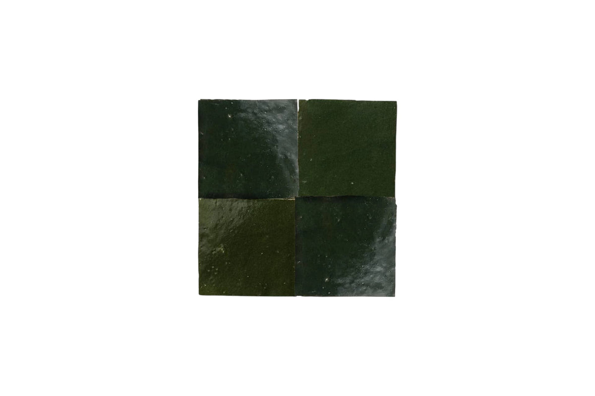 Moroccan Zellige Tile – Square – Olive Clay