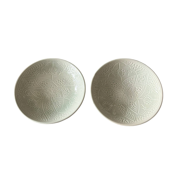Premium Hand-Engraved Moroccan Bowls with Floral Motifs (20 cm Diameter)