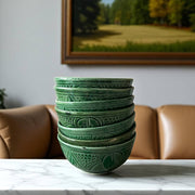Premium Hand-Engraved Emerald Green Moroccan Bowl (Available in 2 Sizes)
