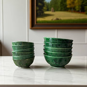 Premium Hand-Engraved Emerald Green Moroccan Bowl (Available in 2 Sizes)