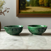 Premium Hand-Engraved Emerald Green Moroccan Bowl (Available in 2 Sizes)