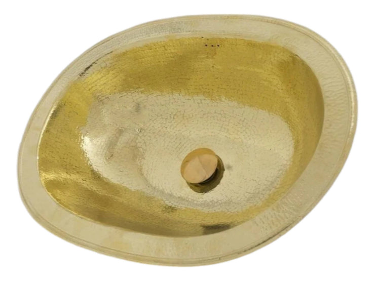 Handcrafted Moroccan Brass Drop-In Bathroom Sink