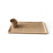 Hand-Engraved Moroccan Ceramic Tray – Rectangular 34 x 16 cm