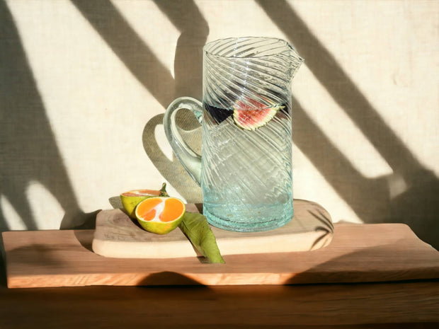 Handcrafted Sustainable Beldi Jug: Unique Recycled Glassware from Marrakesh