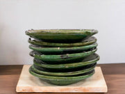Tamegroute Green Glazed Pottery: Set of 6 Plates
