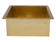 Solid Unlacquered Brass Undermount Hammered Sink – Kitchen Bar Sink, Island Sink, Outdoor Sink