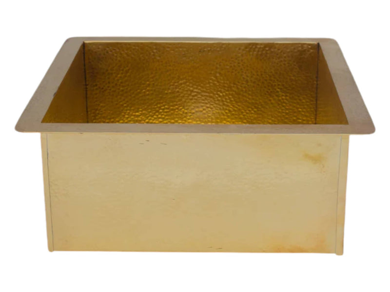 Solid Unlacquered Brass Undermount Hammered Sink – Kitchen Bar Sink, Island Sink, Outdoor Sink