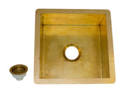 Solid Unlacquered Brass Undermount Hammered Sink – Kitchen Bar Sink, Island Sink, Outdoor Sink