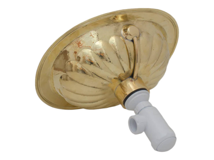 Handcrafted Petal Etched Oval Solid Brass Sink – Drop-In Customizable Kitchen Sink