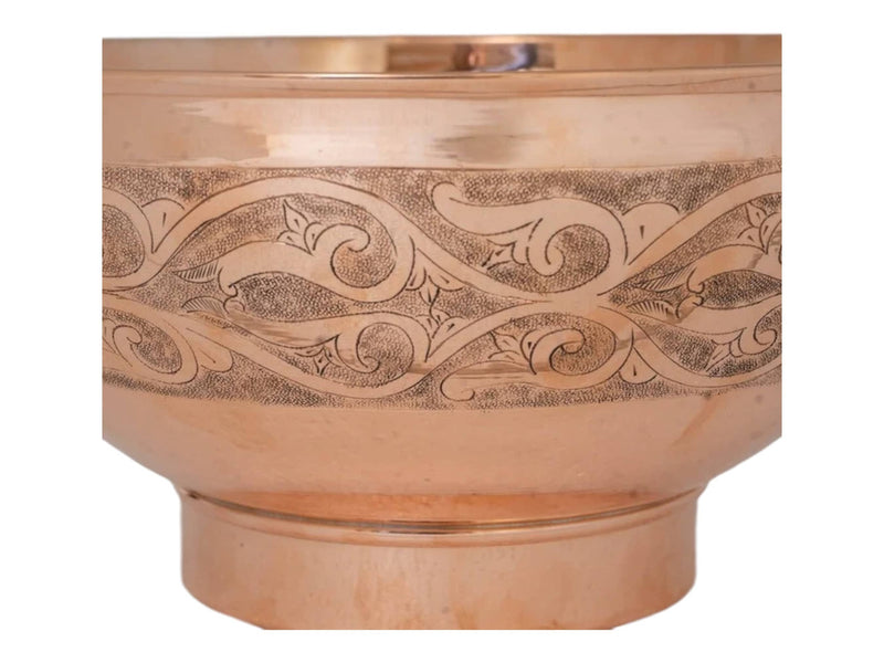 Copper Bathroom Vessel Sink – Hand Engraved & Hammered Bowl Vanity Sink