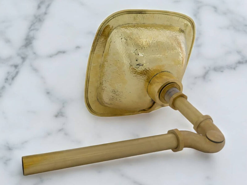 Hammered Brass Sink – Square Drop-in Antique Brass Bathroom Sink