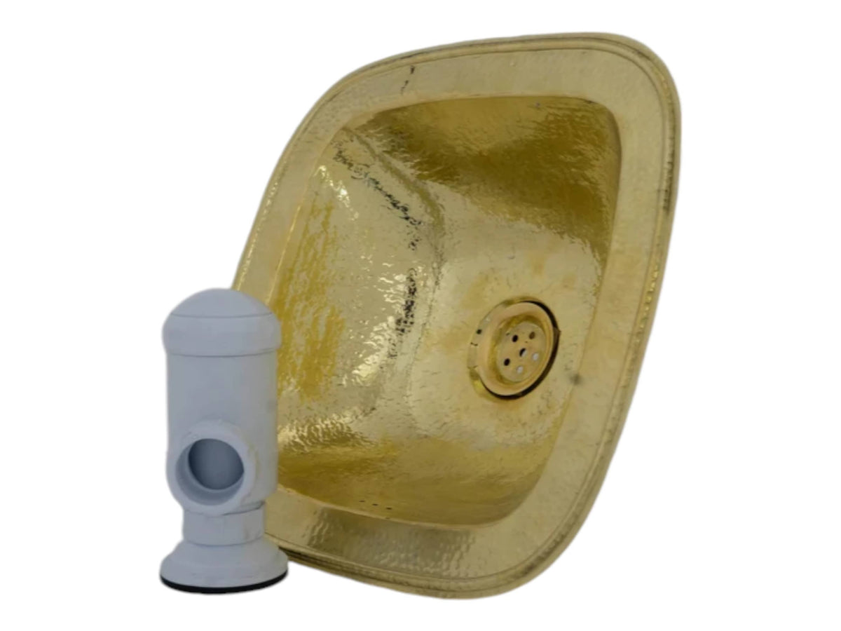 Hammered Brass Sink – Square Drop-in Antique Brass Bathroom Sink