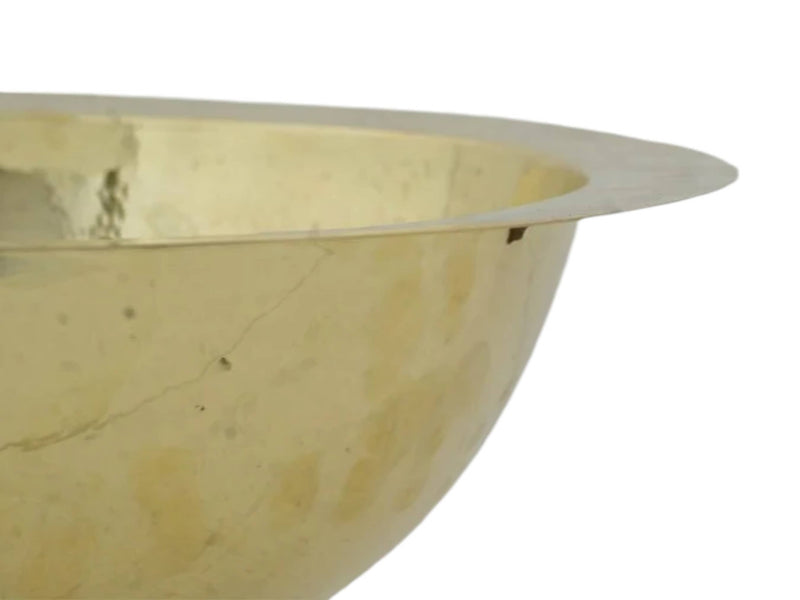Moroccan Golden Brass Hammered Sink – Handmade Round Drop-In Sink