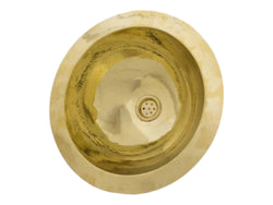 Moroccan Golden Brass Hammered Sink – Handmade Round Drop-In Sink