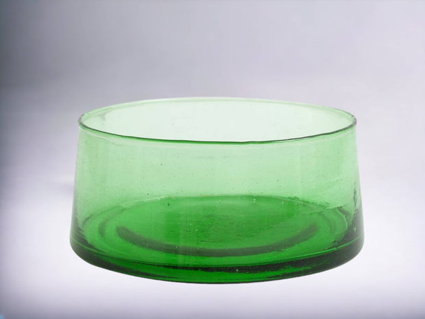 Round Hand Blown Glass Salad Bowl