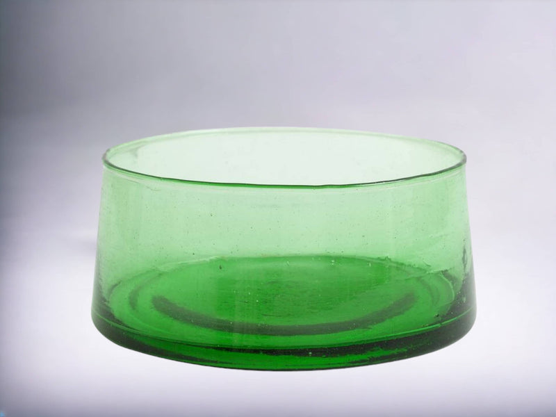 Round Hand Blown Glass Salad Bowl