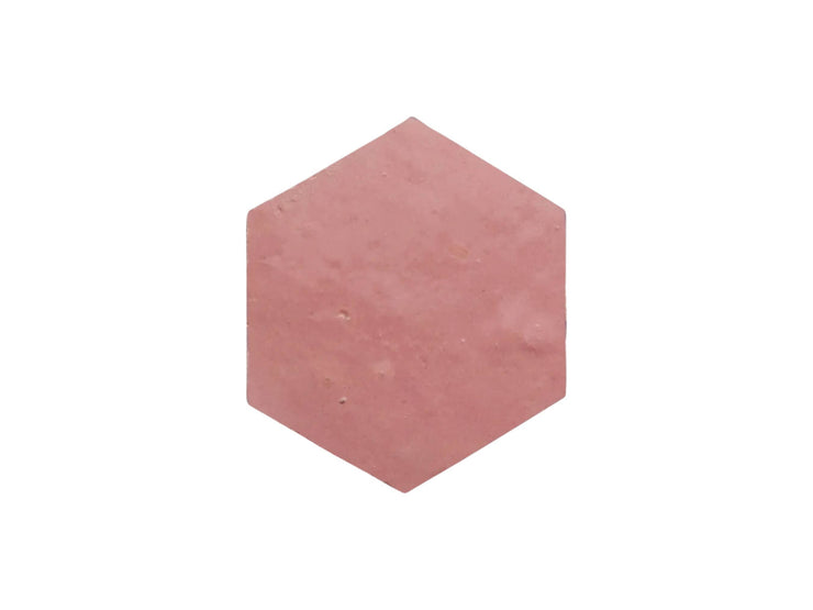 Moroccan Hexagon Tiles in a Bathroom Shower
