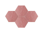 Deep Pink Zellige Hexagon Accent Wall