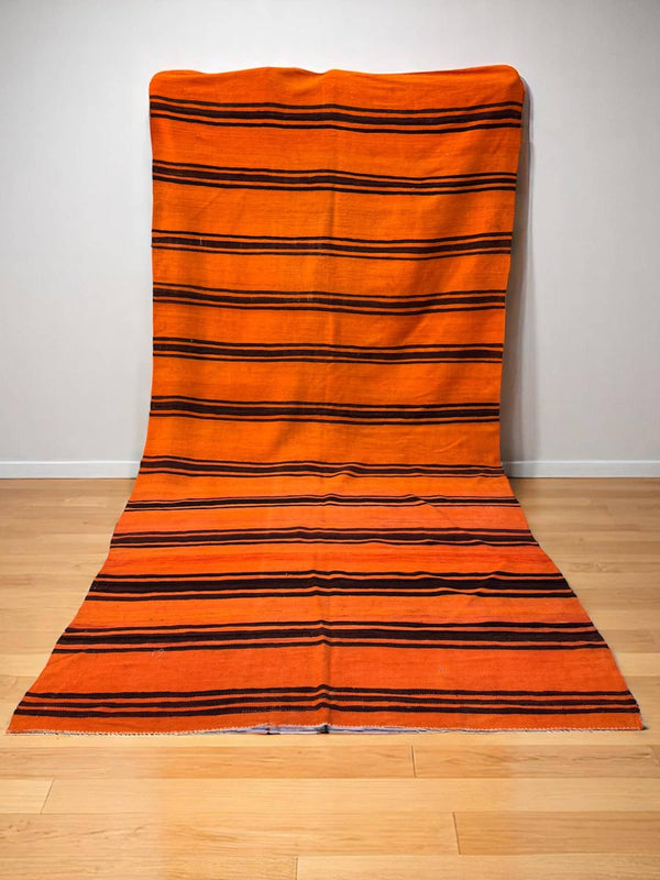  Handwoven Moroccan Kilim Rug (11.4 x 5.6 ft)