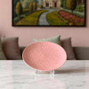 Premium Hand-Engraved Rose Pink Moroccan Plate (25 cm Diameter)