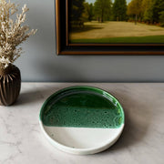 Handmade Two-Toned Moroccan Plates with Speckled Finish