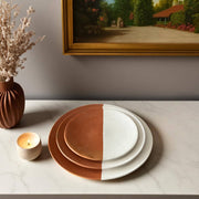 Handmade Two-Toned Terracotta & White Moroccan Plates (Available in 3 Sizes)