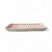 Handpainted Red Heart Pattern Serving Dish (31 x 14 x 3.5 cm)