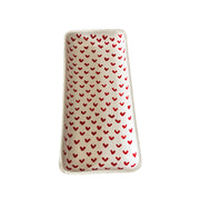 Handpainted Red Heart Pattern Serving Dish (31 x 14 x 3.5 cm)