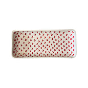 Handpainted Red Heart Pattern Serving Dish (31 x 14 x 3.5 cm)
