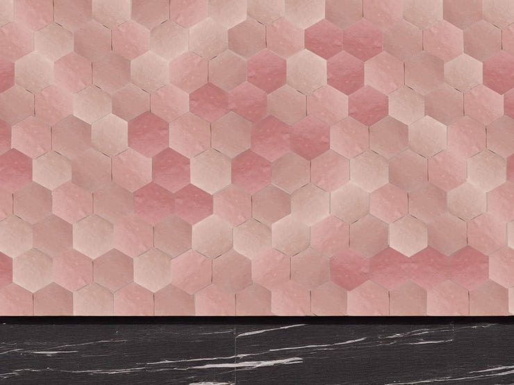 Blushing Mistress Pink Hexagon Zellige Tiles
