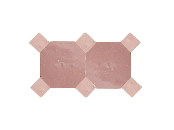 Handcrafted Pink Moroccan Zellige Tiles