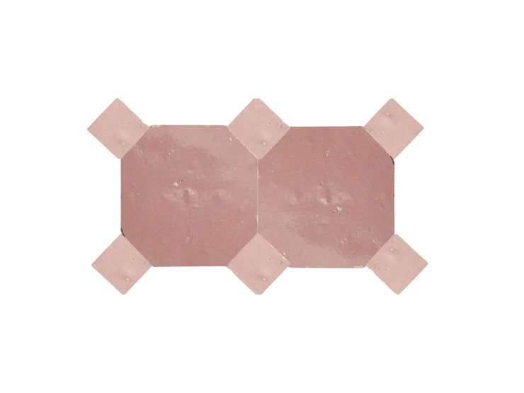 Handcrafted Pink Moroccan Zellige Tiles
