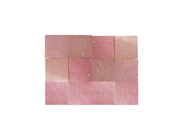 Handmade Blushing Mistress – Deep Pink Moroccan Zellige Tile
