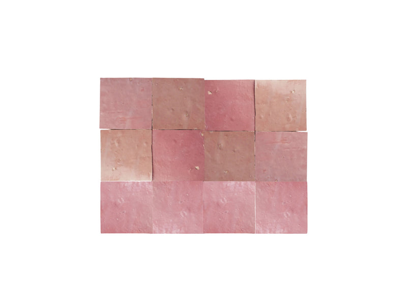 Handmade Blushing Mistress – Deep Pink Moroccan Zellige Tile