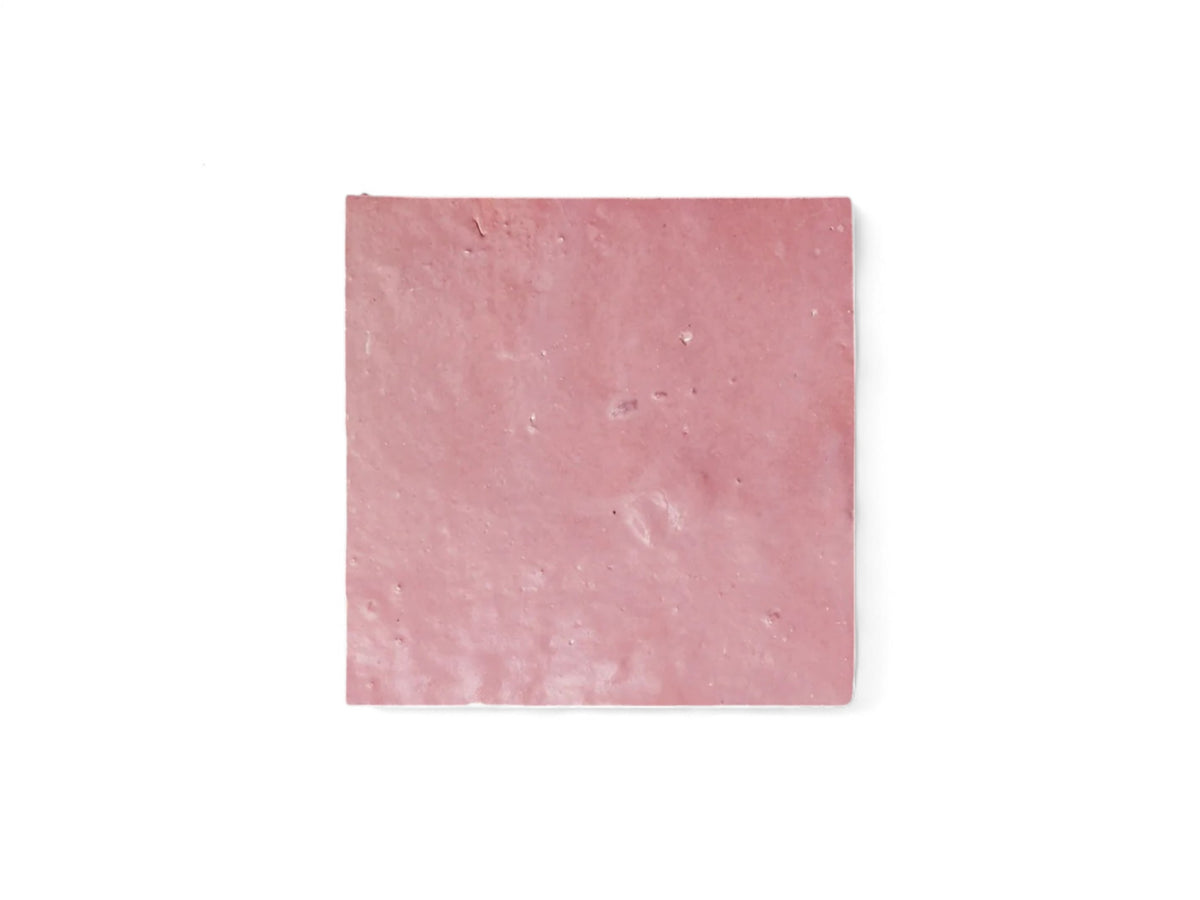 Handmade Dusty Blush – Deep Pink Moroccan Zellige Tile