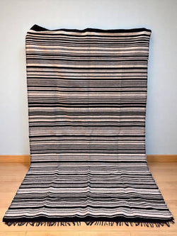 Handwoven Moroccan Black & White Cotton Throw (9.3 x 5.4 ft)