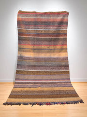 Bring Earthy Warmth Home with This Handwoven Moroccan Kilim Rug (9.0 x 4.8 ft)