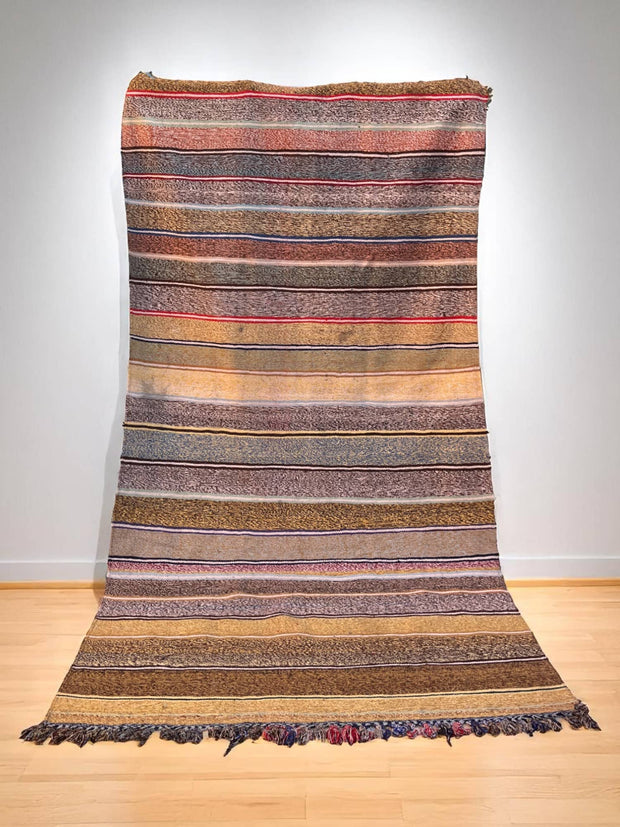 Bring Earthy Warmth Home with This Handwoven Moroccan Kilim Rug (9.0 x 4.8 ft)