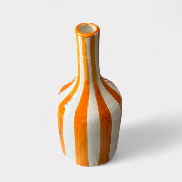  Handcrafted Orange & White Striped Vase (24 cm / 28 cm)