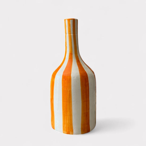  Handcrafted Orange & White Striped Vase (24 cm / 28 cm)