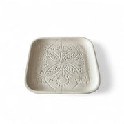 Premium Hand-Engraved Neutral Moroccan Square Plate