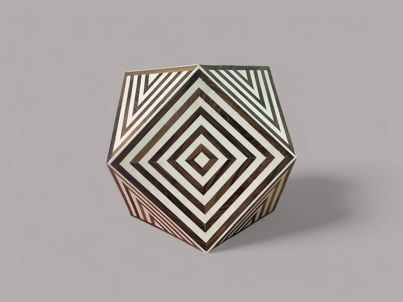 Resin and Walnut Side Table 