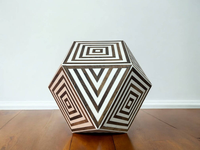 Resin and Walnut Side Table 