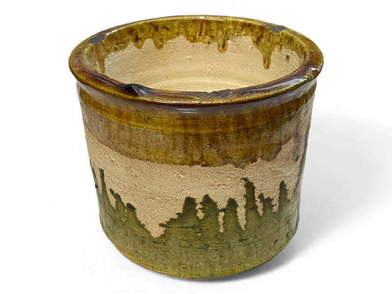 Handmade Moroccan Green & Ochre Glaze Tamegroute Planter/Pot: Small, Medium, Large Ceramic Pottery for Decoration, Plants