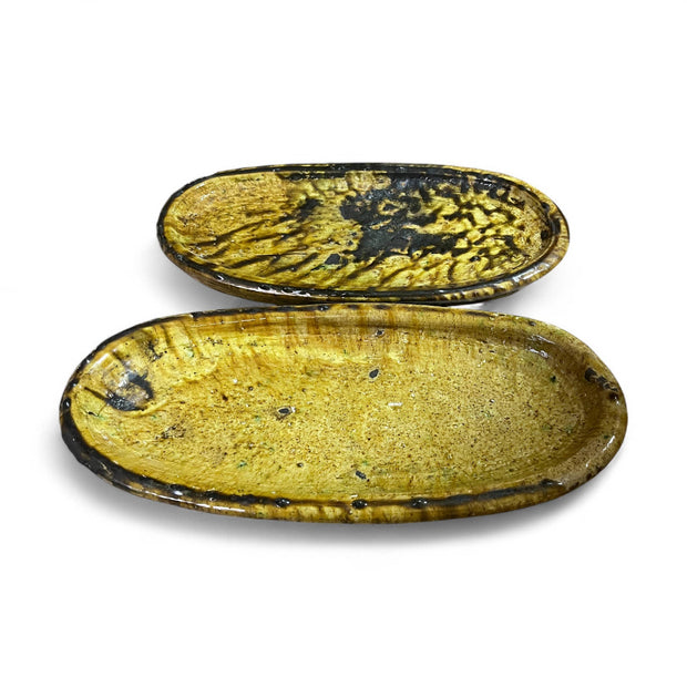 Authentic Tamegroute Oval Glazed Platter (Approx. 56 x 27 cm)