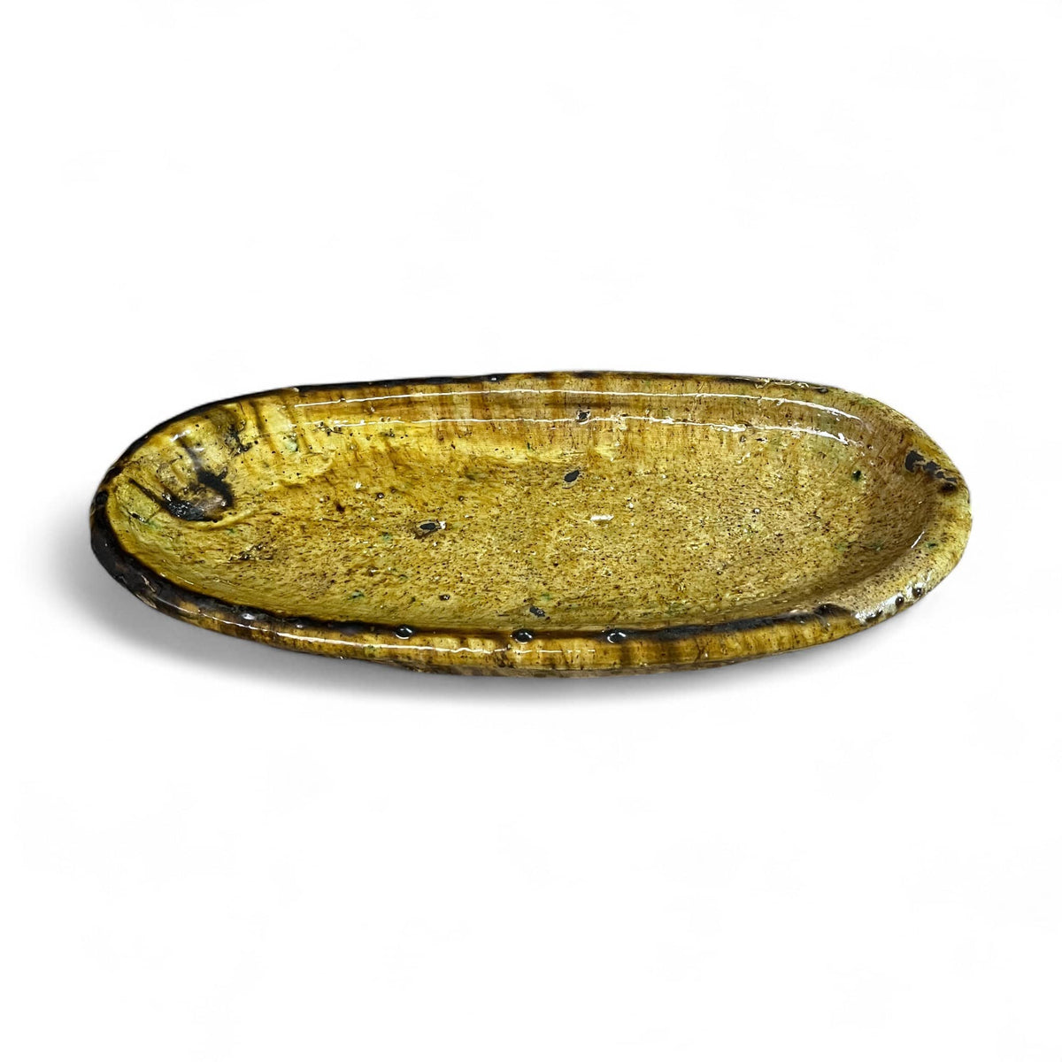 Authentic Tamegroute Oval Glazed Platter (Approx. 56 x 27 cm)