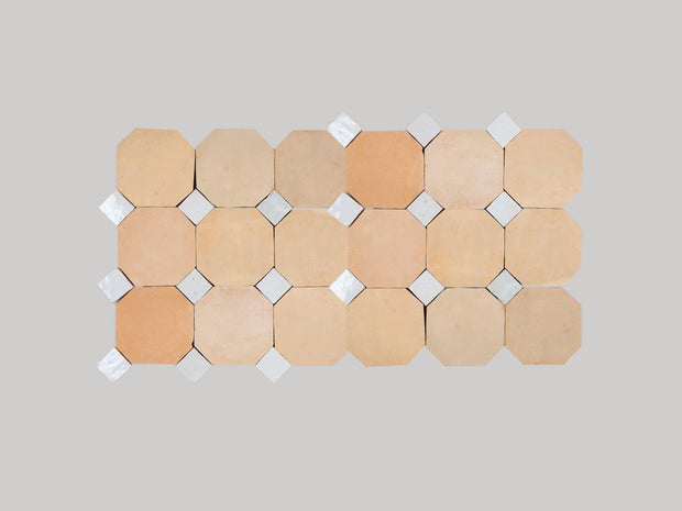 Handcrafted Natural & White Moroccan Zellige Tiles