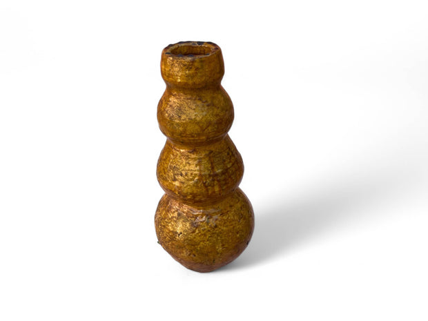  Ochre Glazed Tripple Round Vase