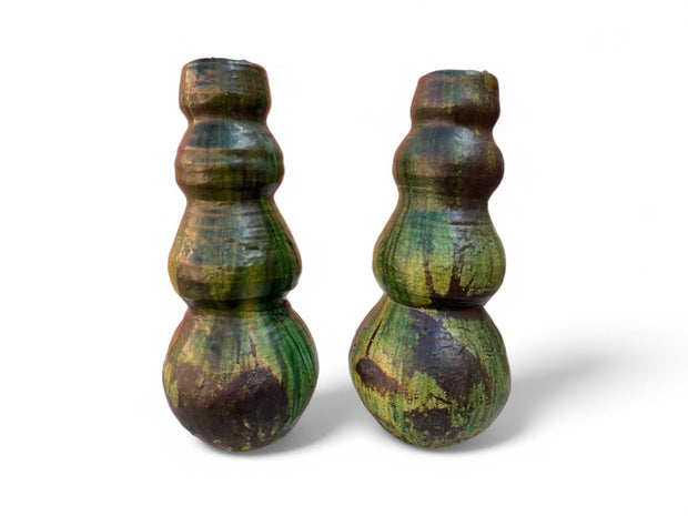 Green  Glazed Tripple Round Vase
