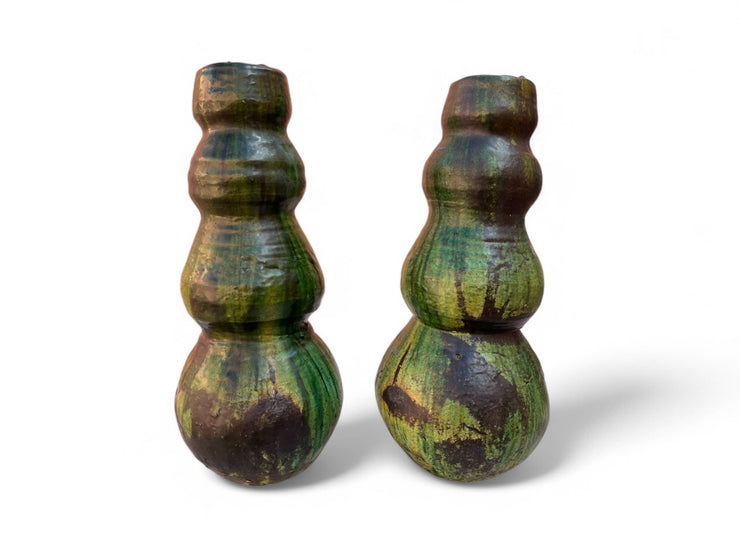 Green  Glazed Tripple Round Vase